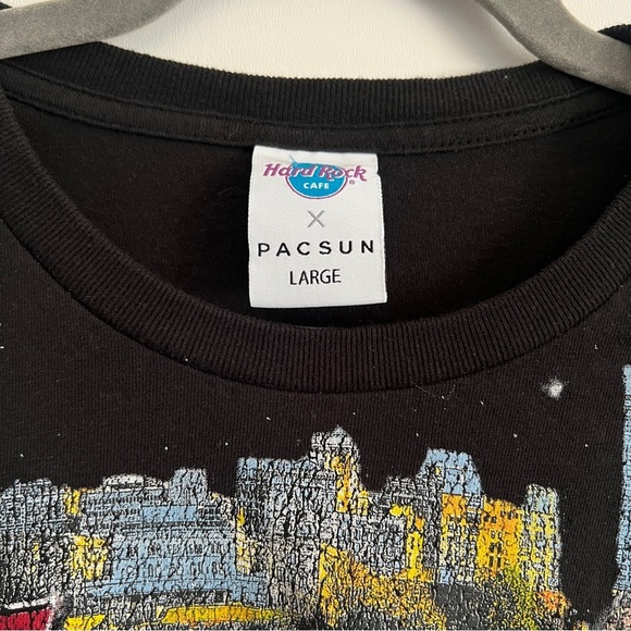 Hard Rock Cafe x Pacsun Memphis Black Graphic T-Shirt -Men's Size Large - Picture 4 of 6